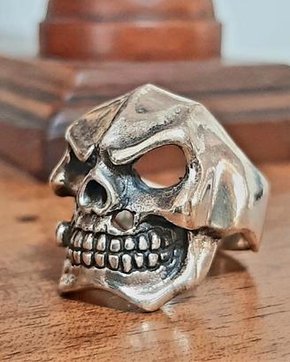 anello teschio uomo argento 925 biker ring