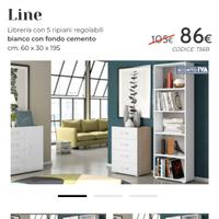 Libreria nuova bianca cinque ripiani
