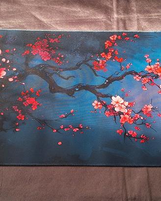 Tappetino playmat gaming  fiori di ciliegio 30x80