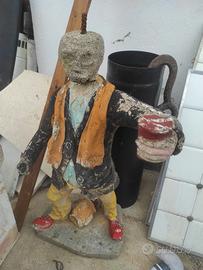 statue giardino , vasca e pannello stufa 