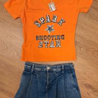 completo Gonna pantalone bambina jeans OVS+maglia