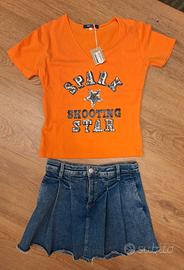 completo Gonna pantalone bambina jeans OVS+maglia