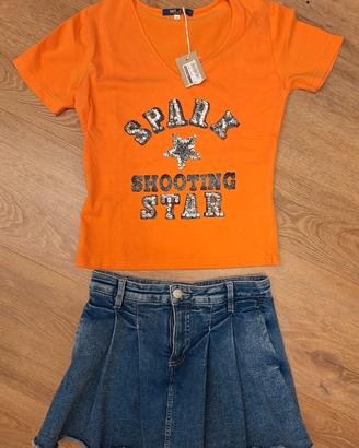 completo Gonna pantalone bambina jeans OVS+maglia