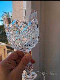 6 bicchieri cristallo lavorato vintage stile RCR