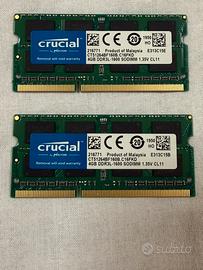 RAM CRUCIAL 8Gb (2X4Gb) DDR3L 1600 Mhz Sodimm