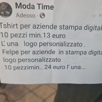 10 tshirt personalizzate logo e scritta che vuoi