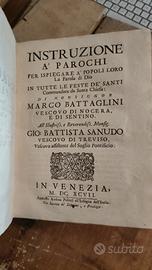 Istruzione A Parochi 1697 libro antico 