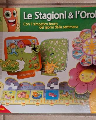 Gioco educativo Carotina "Le stagioni e l'orologio