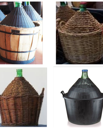 Pintoni, damigiane, scolabottiglie, cestelli, ecc