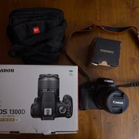 Fotocamera Canon EOS 1300D - custodia e obiettivi