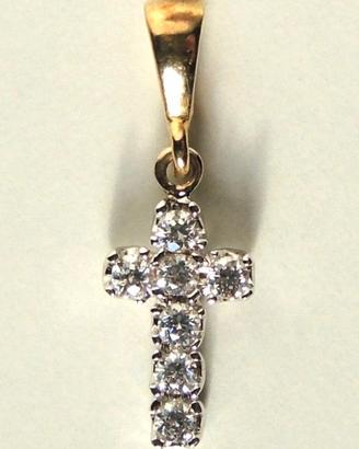 Croce in oro 18kt con zirconi; 340€ => 199€ (-40%)