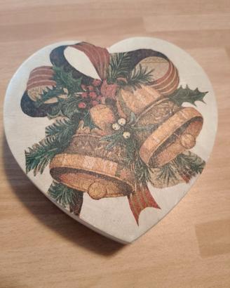 Scatola portatutto in legno con decorazione Natale