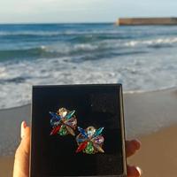 Orecchini donna con strass vetri colorati