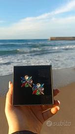 Orecchini donna con strass vetri colorati