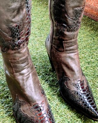 Stivali Texani Vintage in Pelle di capra 