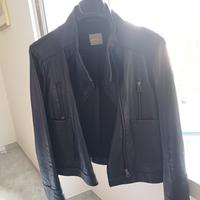 Giubbino donna in pelle nero