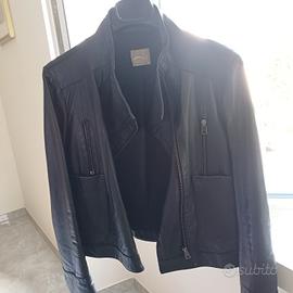 Giubbino donna in pelle nero