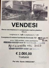 Barca caccia/pesca completa di fuoribordo