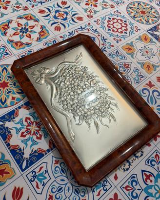 quadro o vassoio decorativo in argento Castellani