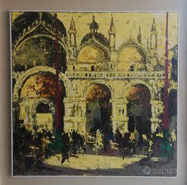 Quadro olio Venezia San Marco - Opera materica