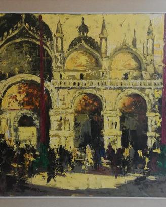 Quadro olio Venezia San Marco - Opera materica