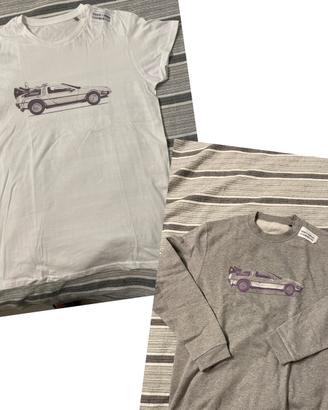 Delorean felpa + t shirt - nuove mai indossate