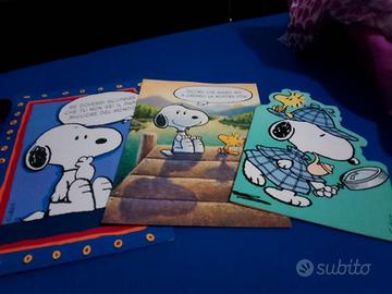 3 Biglietti Auguri Vintage Snoopy (Peanuts) papà 