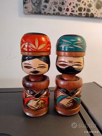 Bambole Kokeshi  Nipopo Ainu vintage