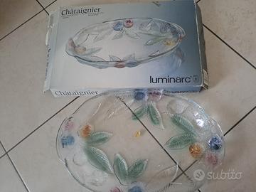 1 piatto nuovo da portata ovale decorato luminarc 