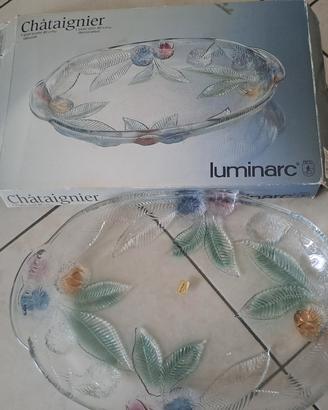 1 piatto nuovo da portata ovale decorato luminarc 