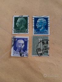 4 francobolli del regno d'Italia 