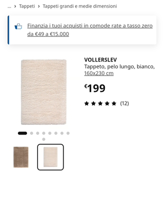 Tappeto Ikea a pelo lungo bianco