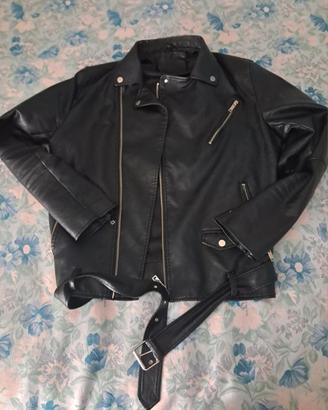 Chiodo vera pelle nera usato pare al nuovo 48 /50 