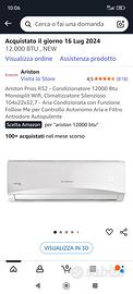 Condizionatore Ariston Prios R32 - 12000 BTU