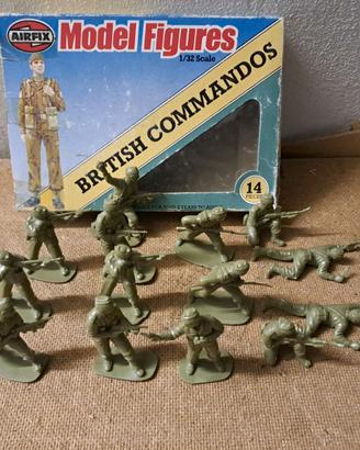 SOLDATINI AIRFIX IN SCALA 1/32 COMMANDOS INGLESI