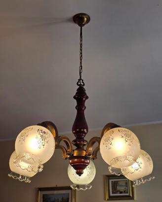 lampadario vintage 5 luci