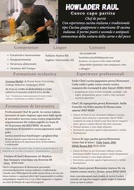 Cuoco capo partita. Primi&Secondi