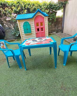 Tavolo + 2 sedie Disney colore azzurro 