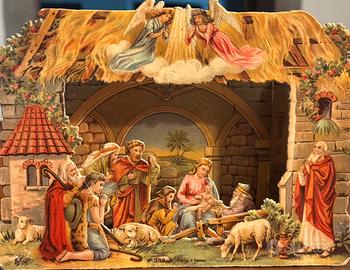 Antico presepe di carta produzione tedesca