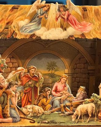 Antico presepe di carta produzione tedesca