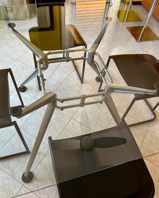 Tavolo Nomos, AIRON piano in cristallo quadrato