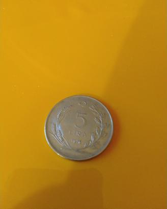 MONETA 5 LIRE TURCHE