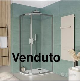Box semicircolare asimmetrico Sx e piatto doccia