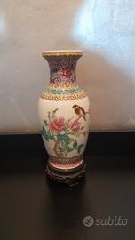 vaso cinese vintage famille rose Jingdezhen 