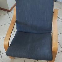 poltrona Ikea poang grigio scuro