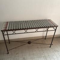 Consolle Art Deco vintage ferro patinato