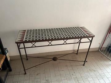 Consolle Art Deco vintage ferro patinato