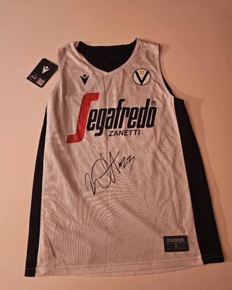 Canotta Virtus Bologna autografo Daniel Hackett 