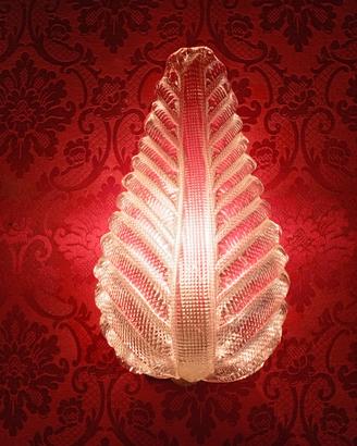 coppia applique in vetro di murano ed ottone