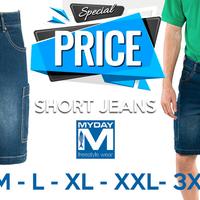 Jeans Corto Pantalone con Tasche laterali Denim